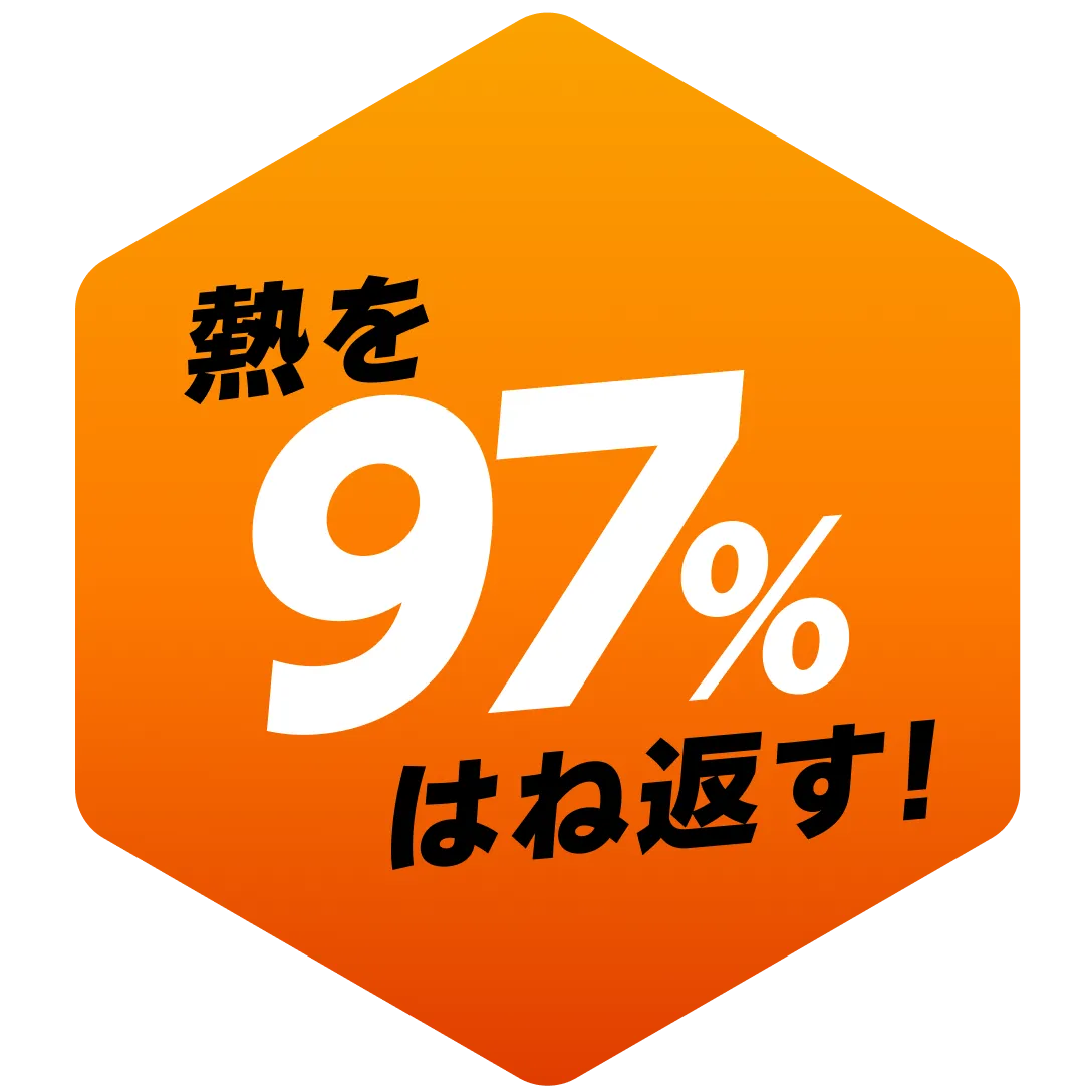 熱を97%はね返す！